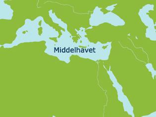 Geografisk kort over Middelhavsområdet