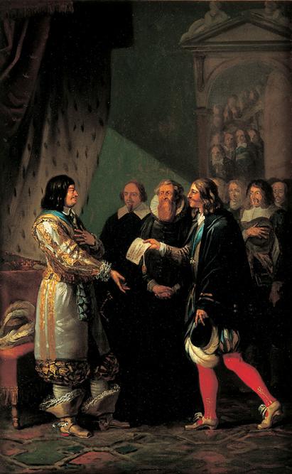 Frederik 3. modtager enevoldsmagten 1660. Maleri af N. A. Abildgaard, 1783